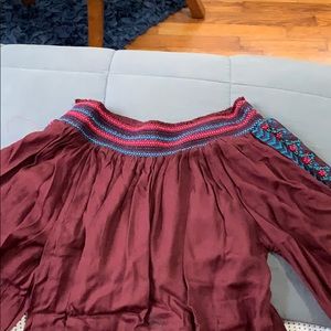 off the shoulder maroon (fits like small/medium)